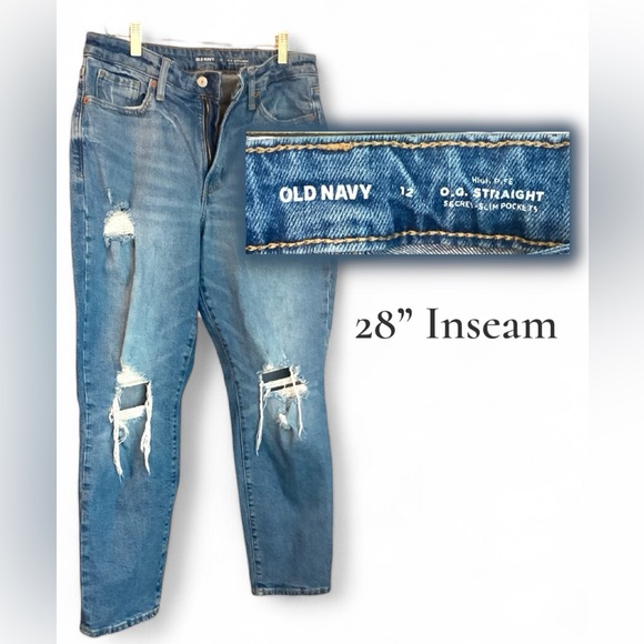 LOT OF 7!! Old Navy sz 12 (short - 28” inseam) Jeans EUC Denim - Picture 2 of 14